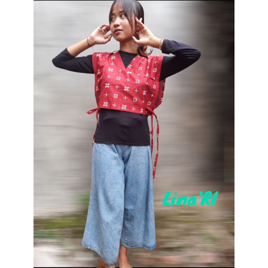 Vest batik wanita modern/rompi batik
