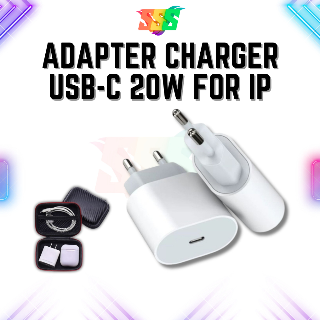 Adapter Charger 20W untuk Iphone 11/12/13/14/15 Pro Max Fast Charging