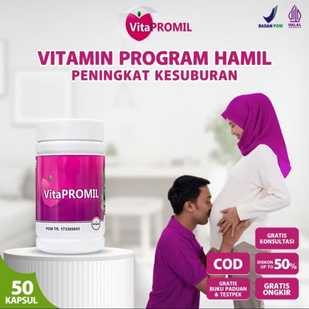 VitaPROMIL Kapsul Vita Promil Penyubur Kehamilan Herbal Sehat Solusi Wanita Cepat Hamil
