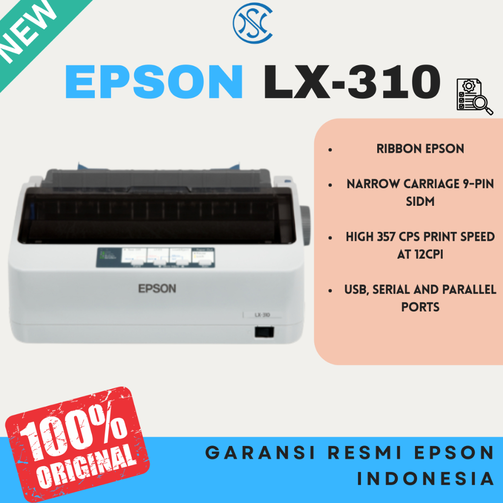 PRINTER EPSON DOTMATRIX LX-310 LX310 GARANSI RESMI EPSON