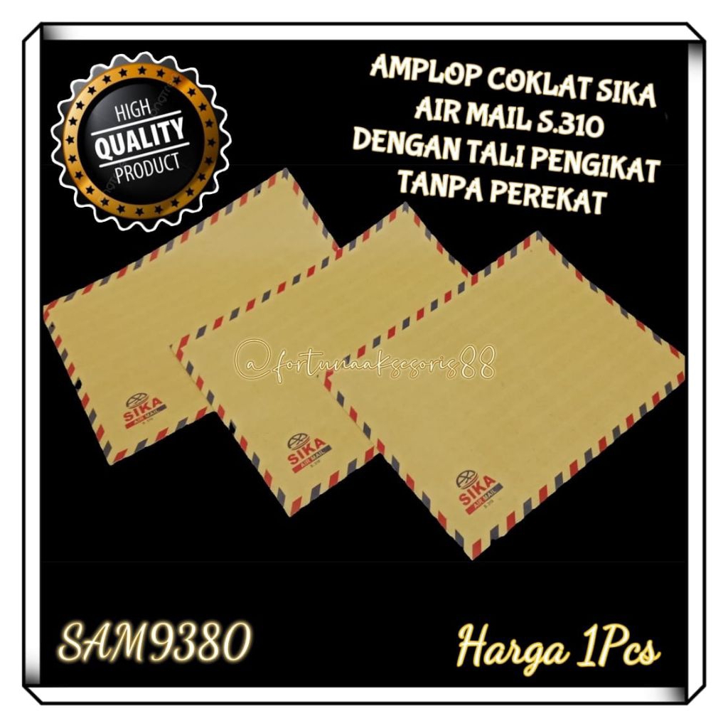 

(1PCS) AMPLOP COKLAT SIKA DENGAN TALI PENGIKAT / AIR MAIL S.310 TANPA LEM / MAP DOKUMEN / AMPLOP LAMARAN KERJA / SAM9380
