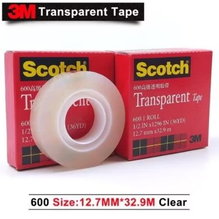 

3M Scotch 600 transparent tape selotip bening 12.7mmx32.9meter