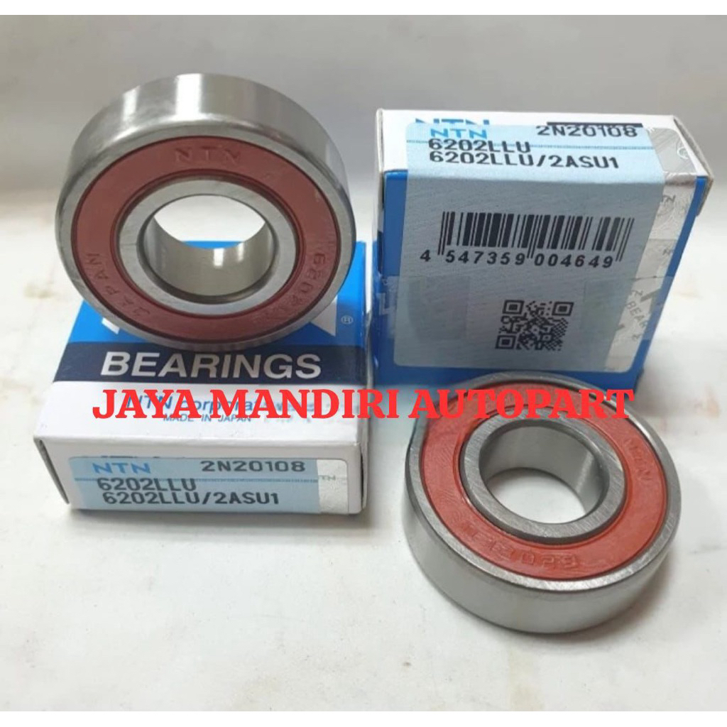 BEARING 6202 LLU NTN TUTUP KARET DIMENSI 15x35x11MM 6202 LLU NTN