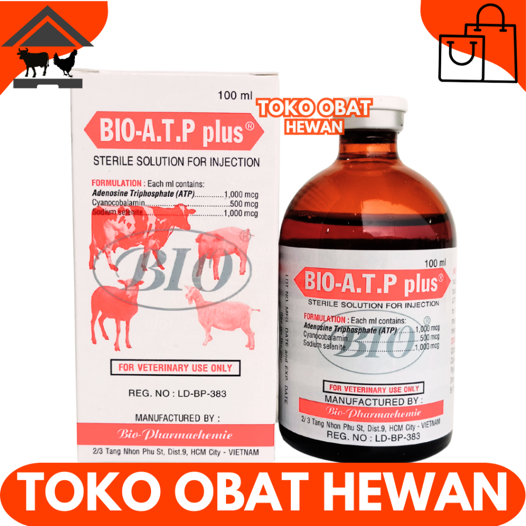 BIO ATP PLUS 100ML - Vitamin Hewan Energi Instan Penguat Otot & Daya Tahan Stamina Tubuh Ternak