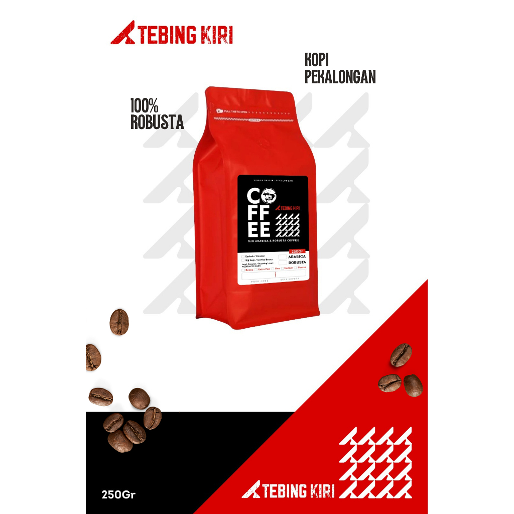 

KOPI TUBRUK TEBING KIRI 250 gr KOPI BUBUK ROBUSTA 100% PREMIUM ASLI PEKALONGAN DARK ROAST PAHIT