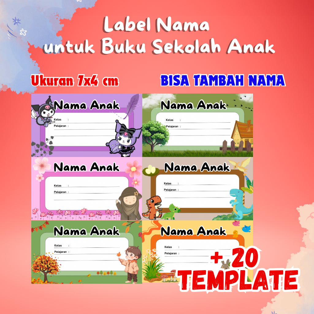 

STIKER LABEL NAMA BUKU ANAKSEKOLAH BISA TAMBAH NAMA
