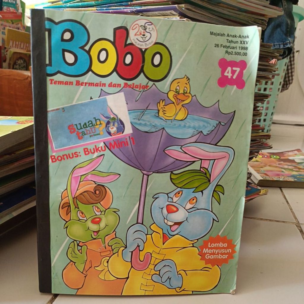 Bundel lakban majalah Bobo bekas 47_1998 9 edisi
