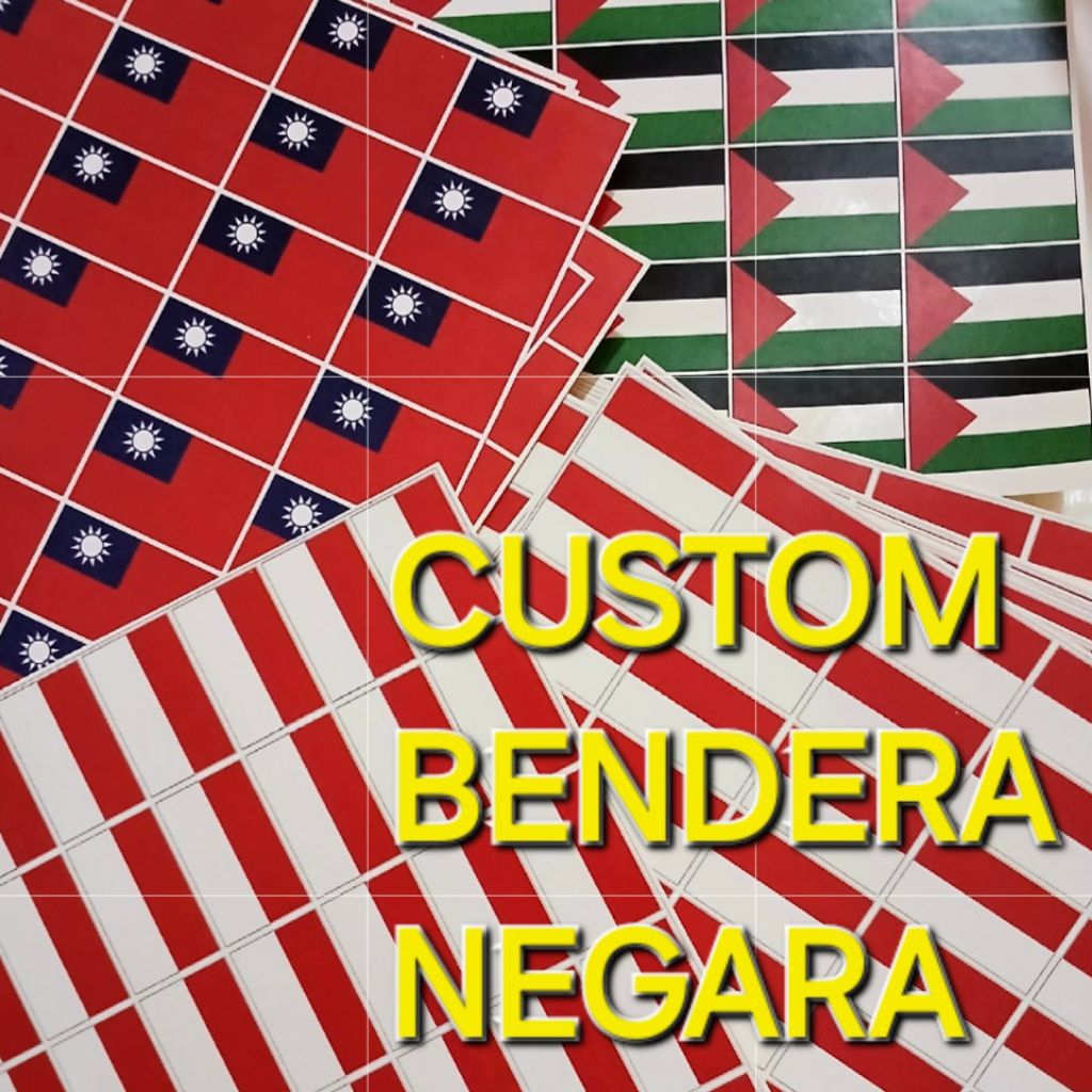 

Stiker Pipi Bendera Negara Custom Bendera Taiwan Palestina Indonesia
