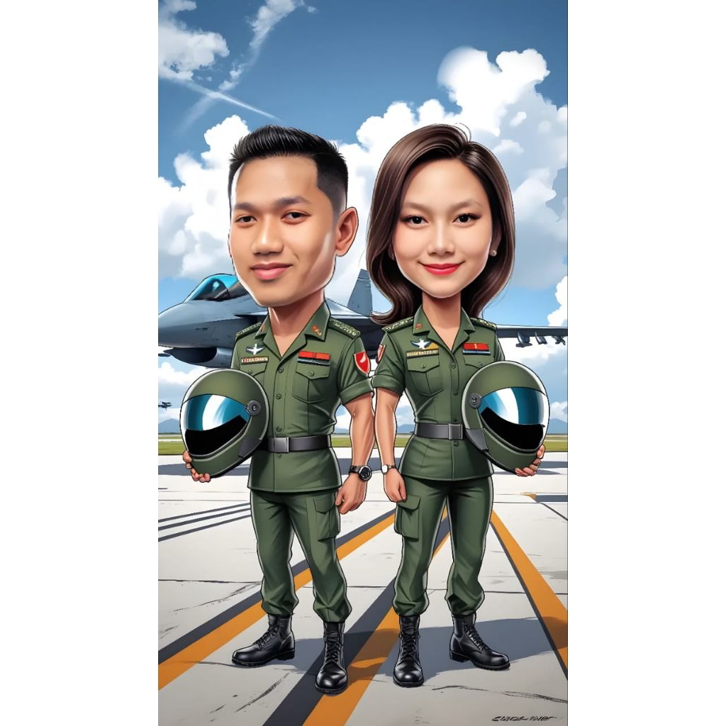 Edit Foto Keluarga Wajah Karikatur AI | Desain Custom Cepat