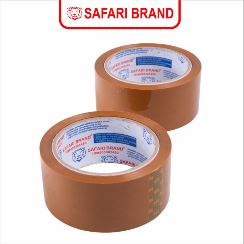 

(OPP LAKBAN COKLAT) Lakban isolasi plaster plastik coklat merk Safari Brand
