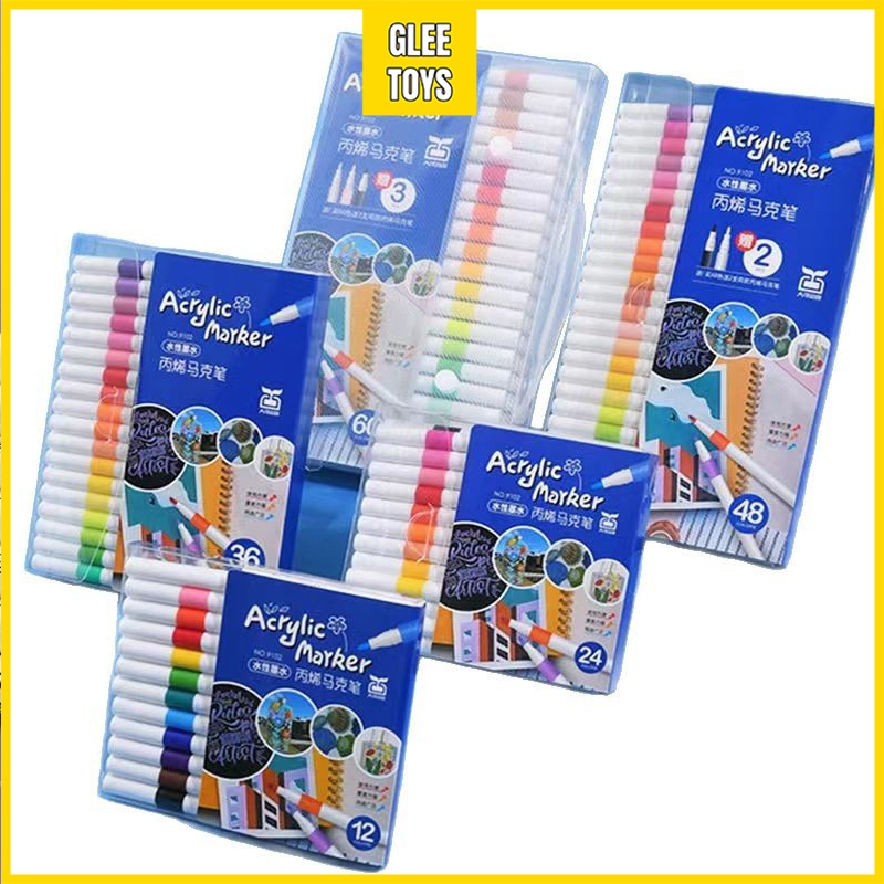 

GLee Acrylic Marker Set Spidol Akrilik DIY Painting Spidol Pastel Pulpen Highlight Drawing Warna Acrylic Marker
