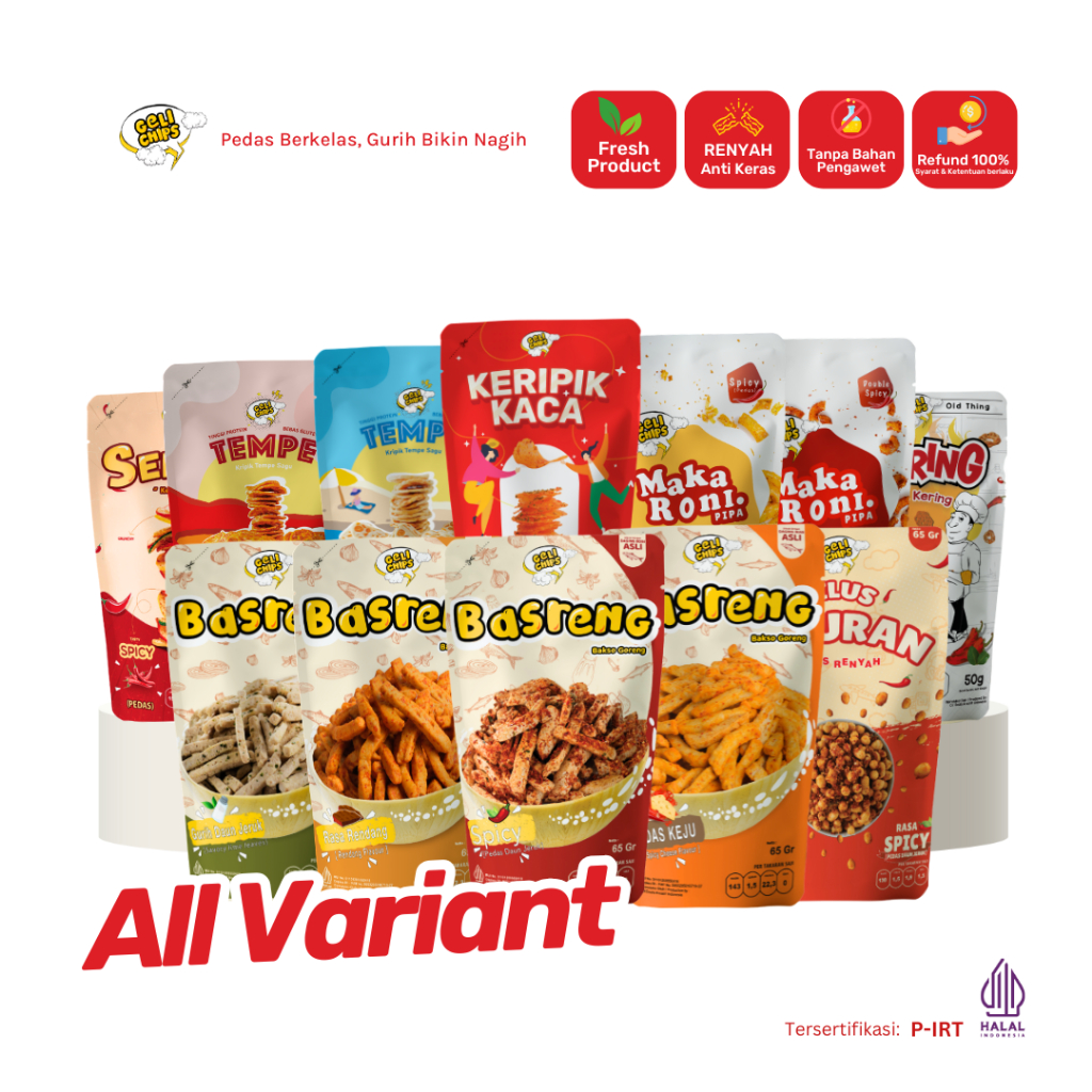 

GELICHIPS - Paket All Varian Gelichips 12pcs Cemilan Gurih Renyah