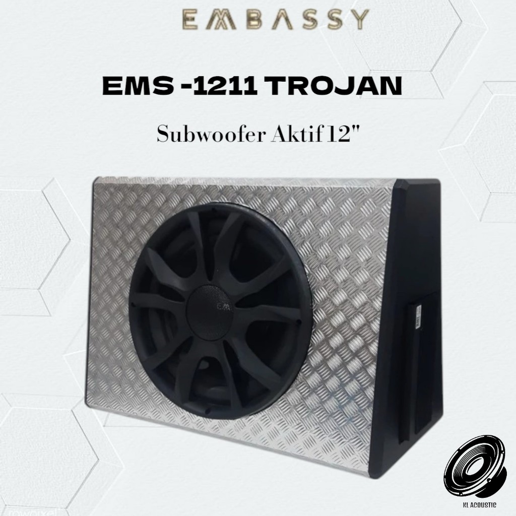 SUBWOOFER AKTIF 12INCH BASSBOX EMBASSY TROJAN EMS-1211 SPEAKER MOBIL