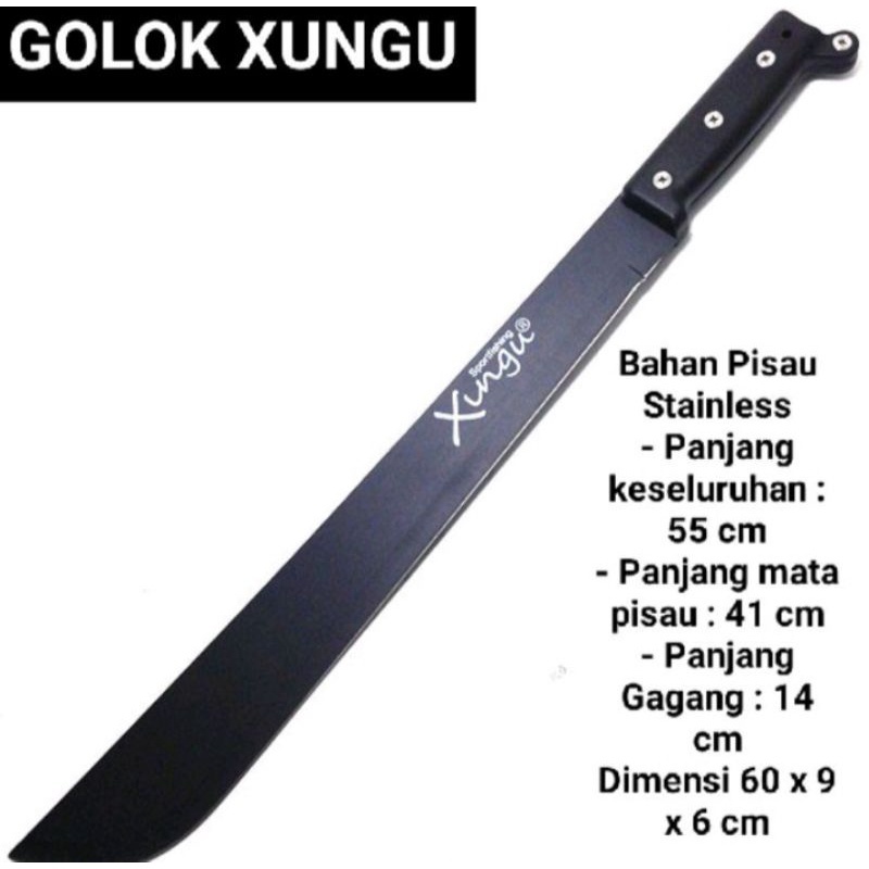 PROMO MURAH PISAU XUNGU PERLENGKAPAN OUTDOOR SURVIVAL BLACK