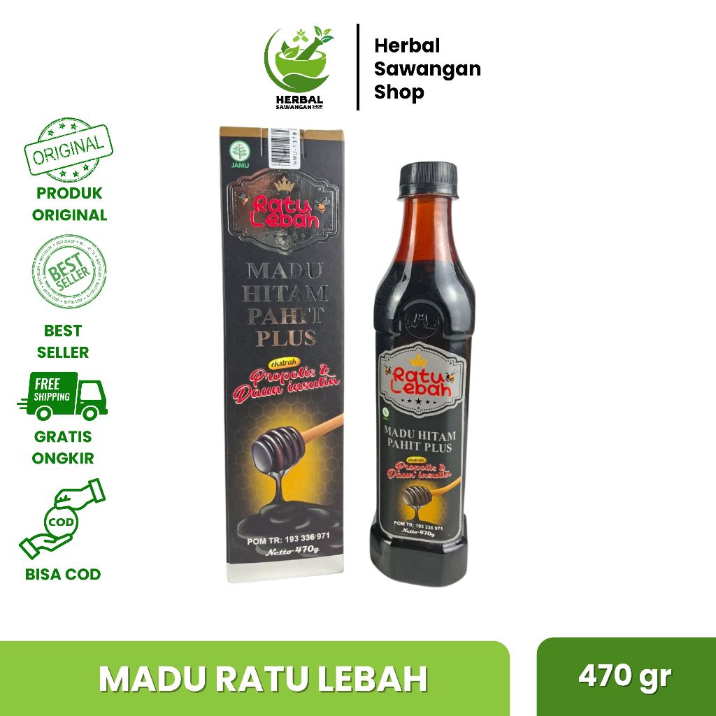 

Madu Hitam Pahit Plus Propolis Asli Ratu Lebah 470gr Original Murah Herbal BPOM