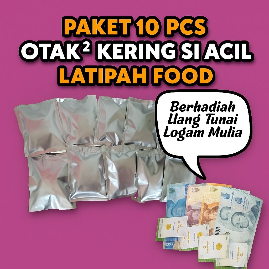 

Paket 10 Pcs Otak-Otak Kering Si Acil Latipah Food | Rasa Original & Pedas Chili Oil | 25gr per pcs + Hadiah Menarik!