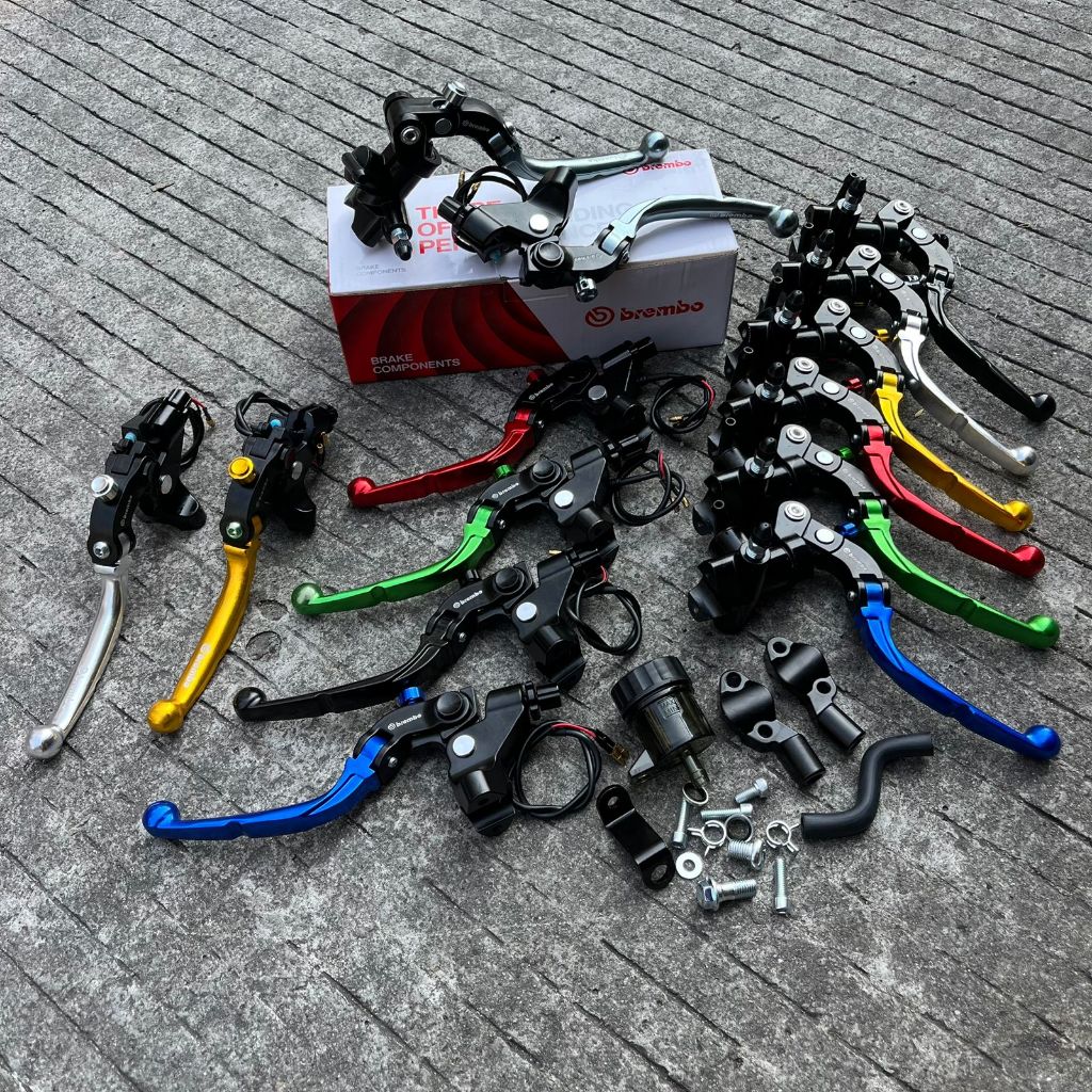 HANDLE MASTER REM ACCOSSATO TWM S1 RADIAL 1SET KANAN TABUNG MINYAK REM + KIRI KOPLING SWITCH REM UNI