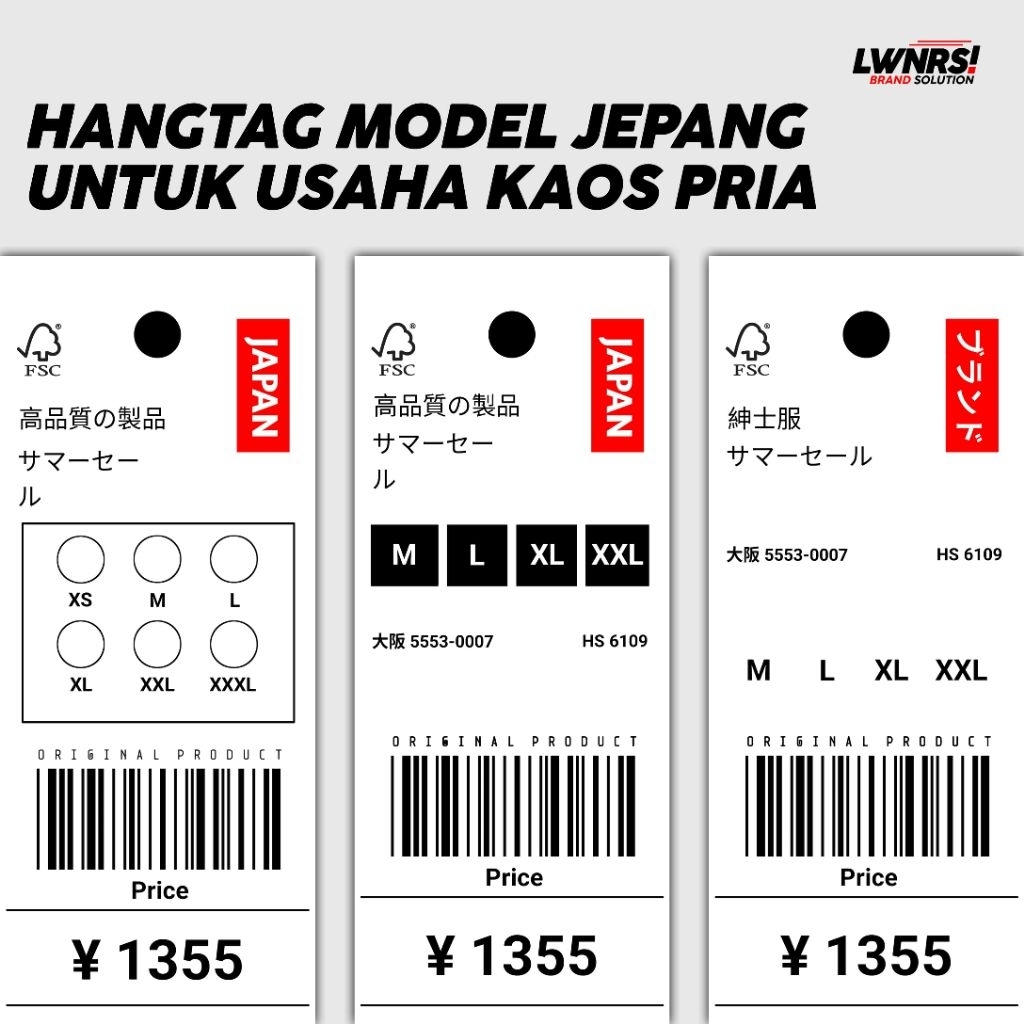 

Hangtag Kosongan Universal Model Jepang 100pcs