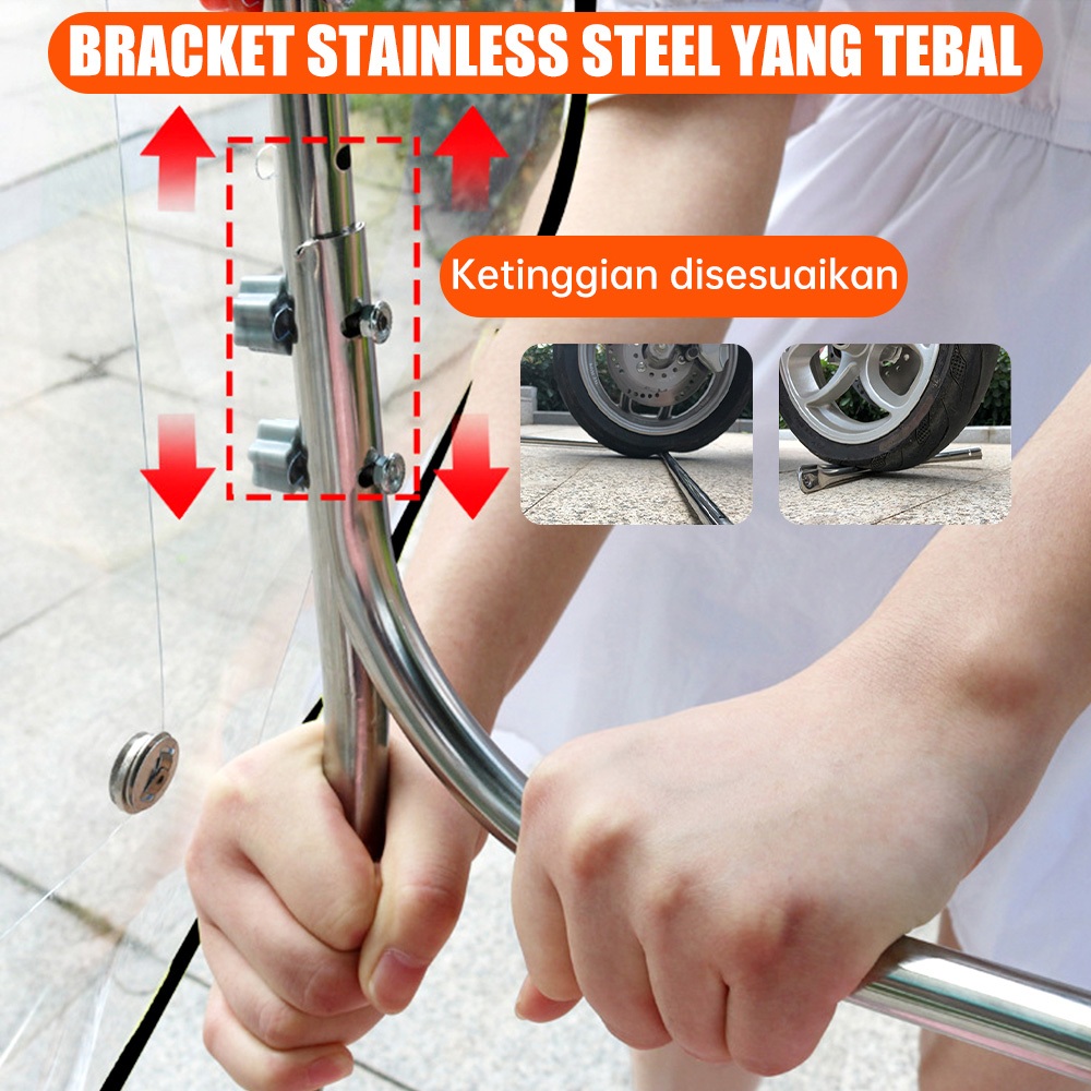 Kanopi Payung Motor Full Tirai / Motor Kanopi /Wings Cover Motor Rapat Motor Anti Hujan Air Anti Uv