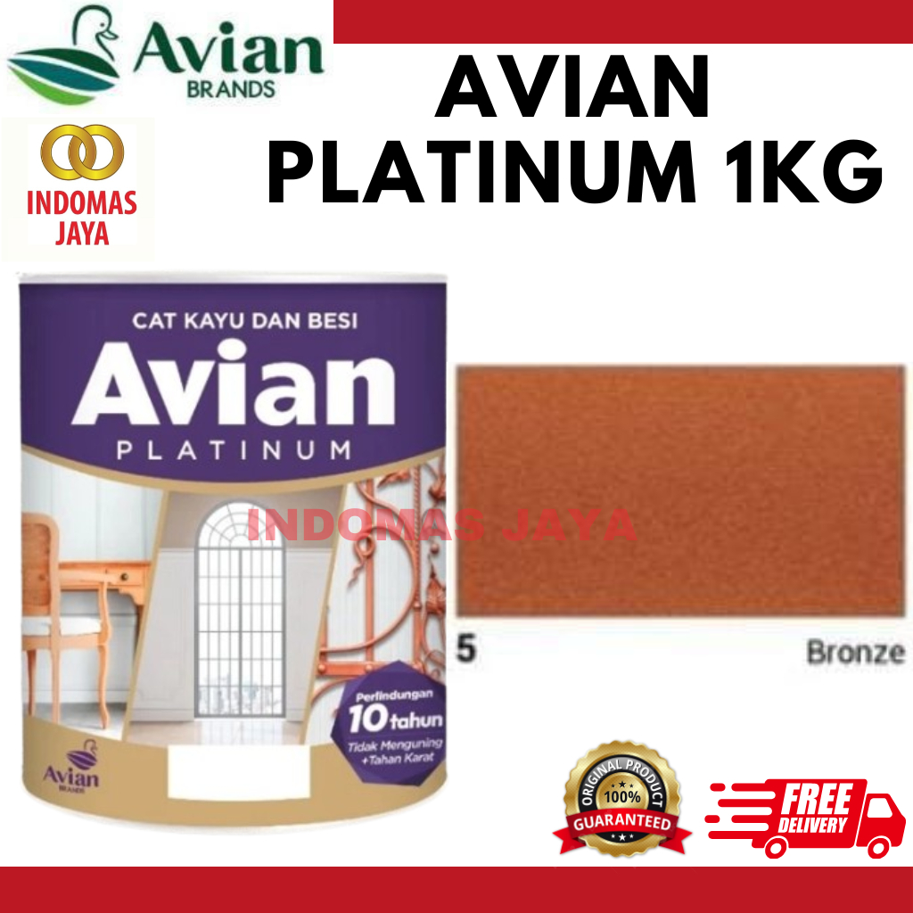 CAT KAYU DAN BESI AVIAN PLATINUM 1KG WARNA BRONZE 5
