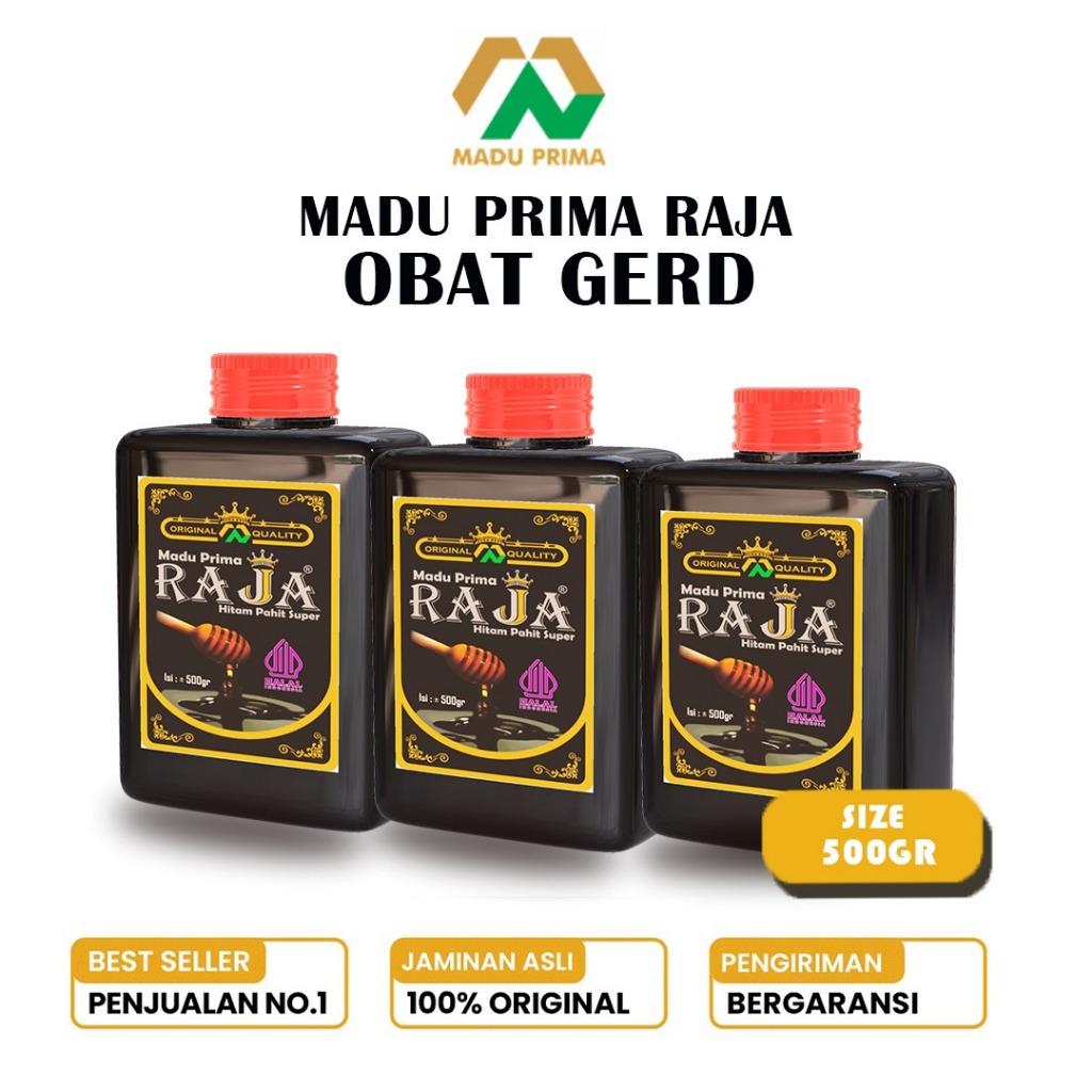

Madu Pahit Obat GERD Asli Herbal PRIMA RAJA Terbaik Atasi Asam Lambung Naik, Maag & Gerd 500GR X3