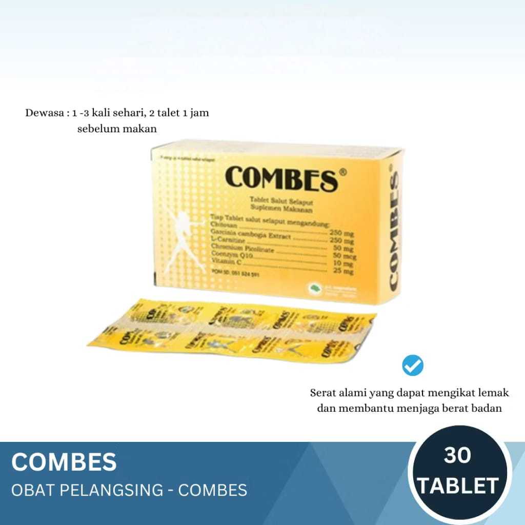 Combes Tablet Obat Pelangsing Box 30 Tablet - Suplemen Diet - Menurunkan Berat Badan
