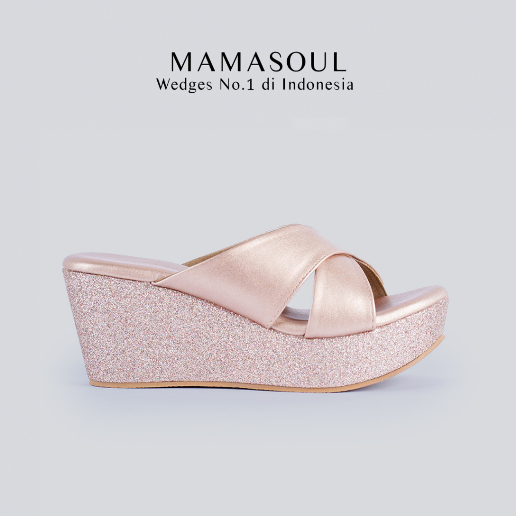 MAMASOUL - Natalie Sandal Wedges Selop Wanita 7 Cm