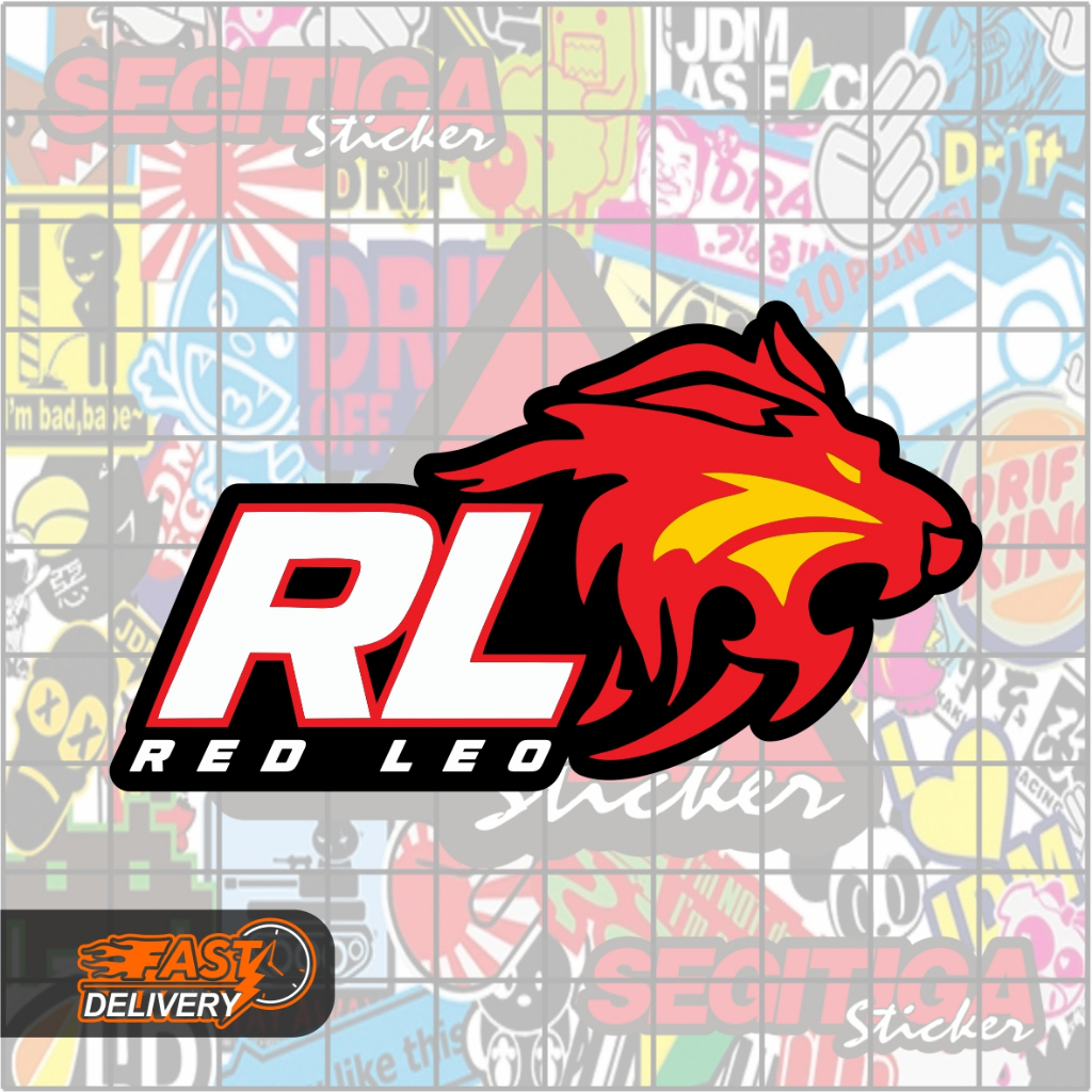 

Sticker RL Red Leo Ukuran 8 x 4.5 Cm