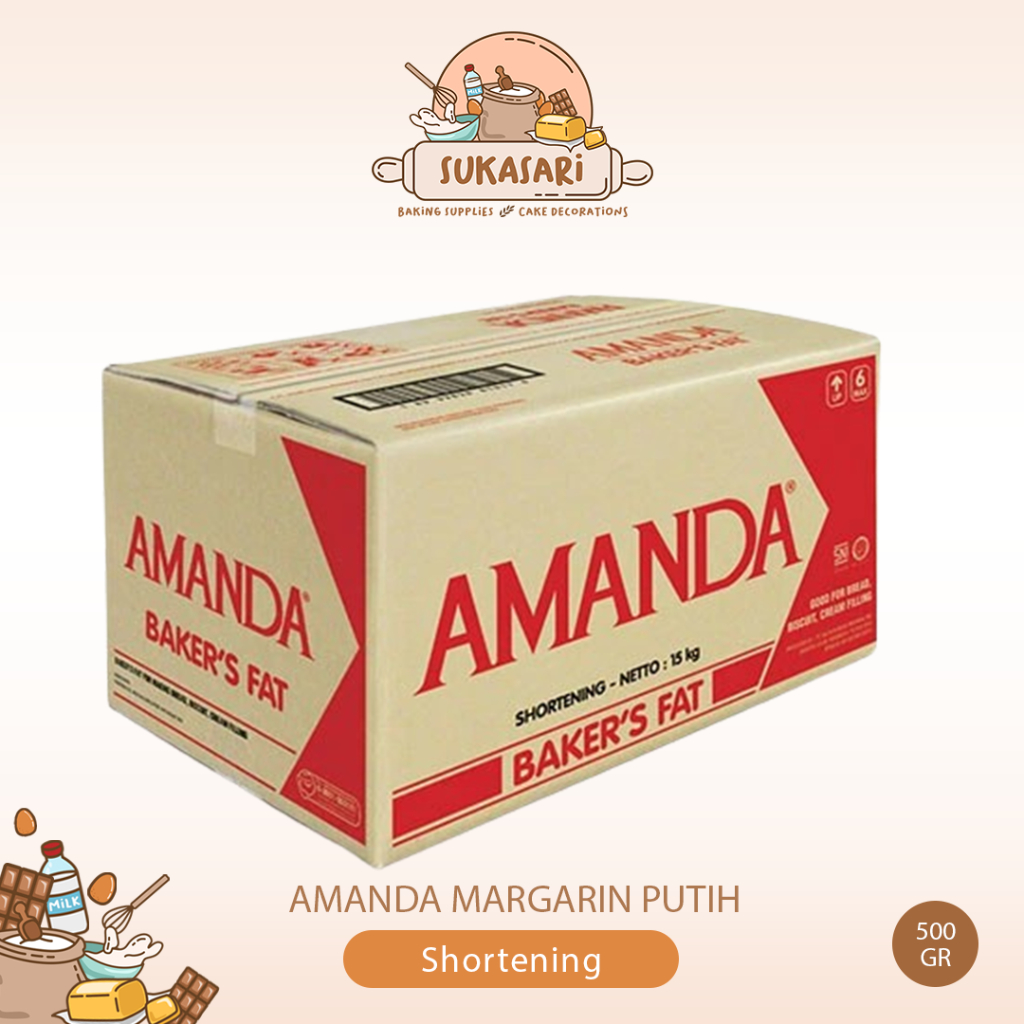 

Amanda mentega putih 500gr / margarine margarin white shortening bakers fat / baker's fat