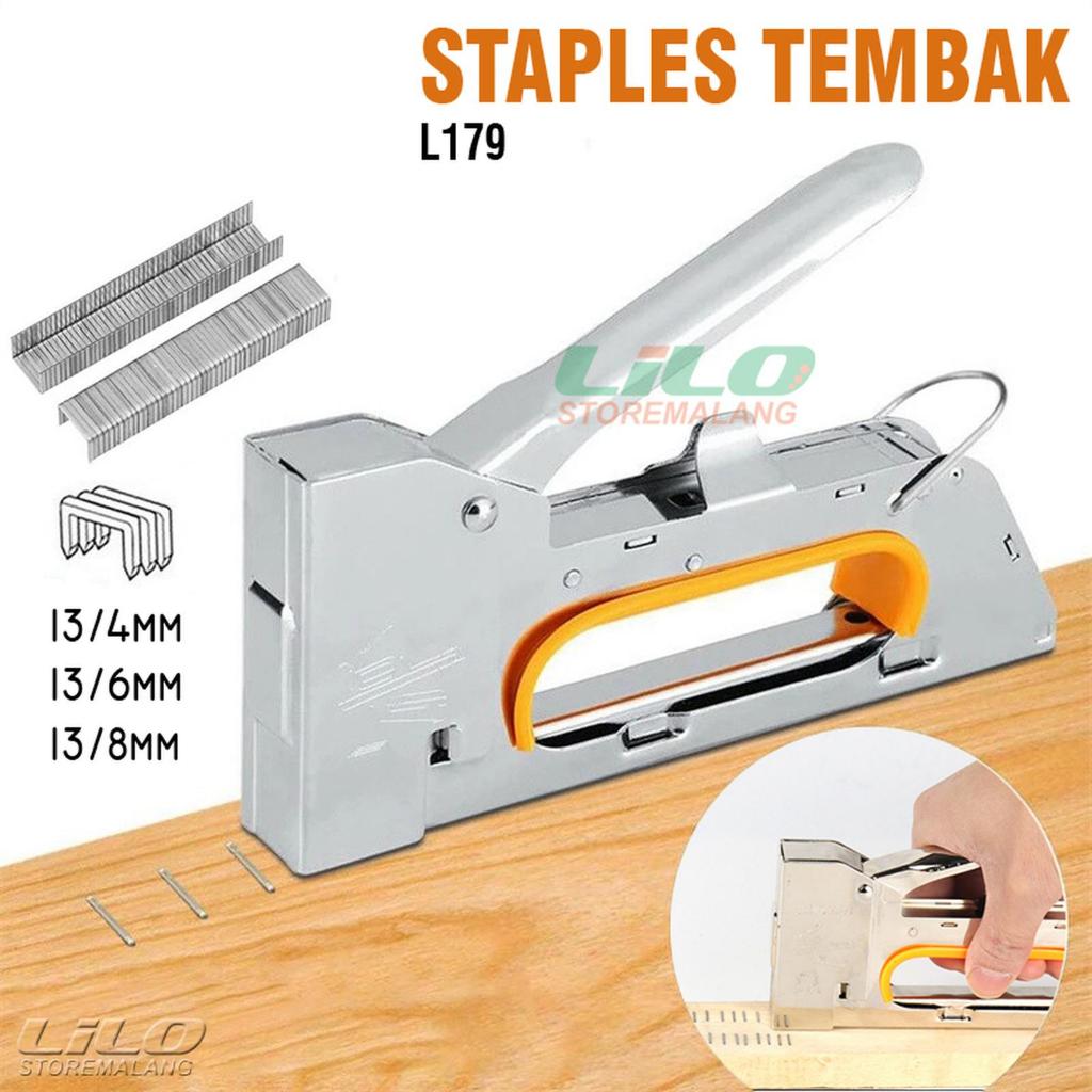 

Gun Stapler Staples Tembak Kertas Kayu Jok 13|4-6-8mm - Refill Gun Tack