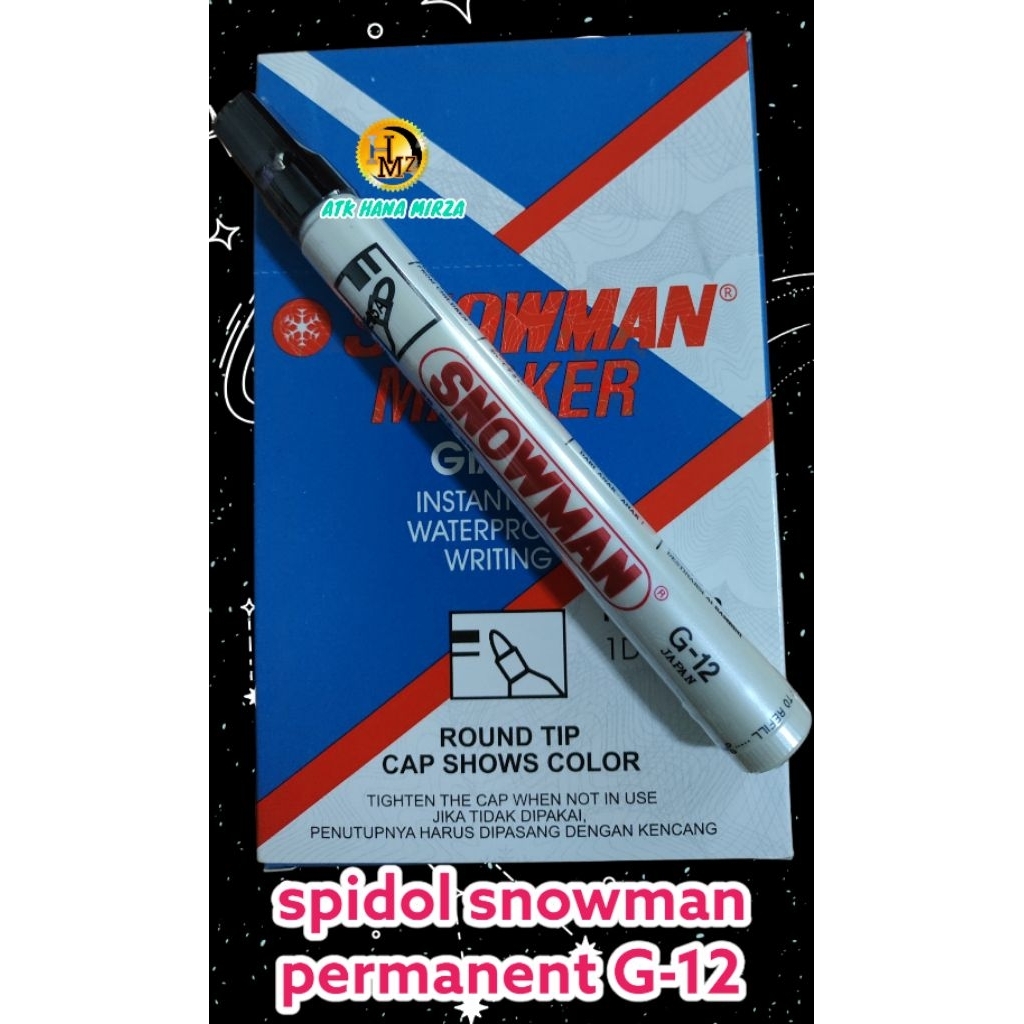 

Spidol Snowman Permanent marker G-12 per pak