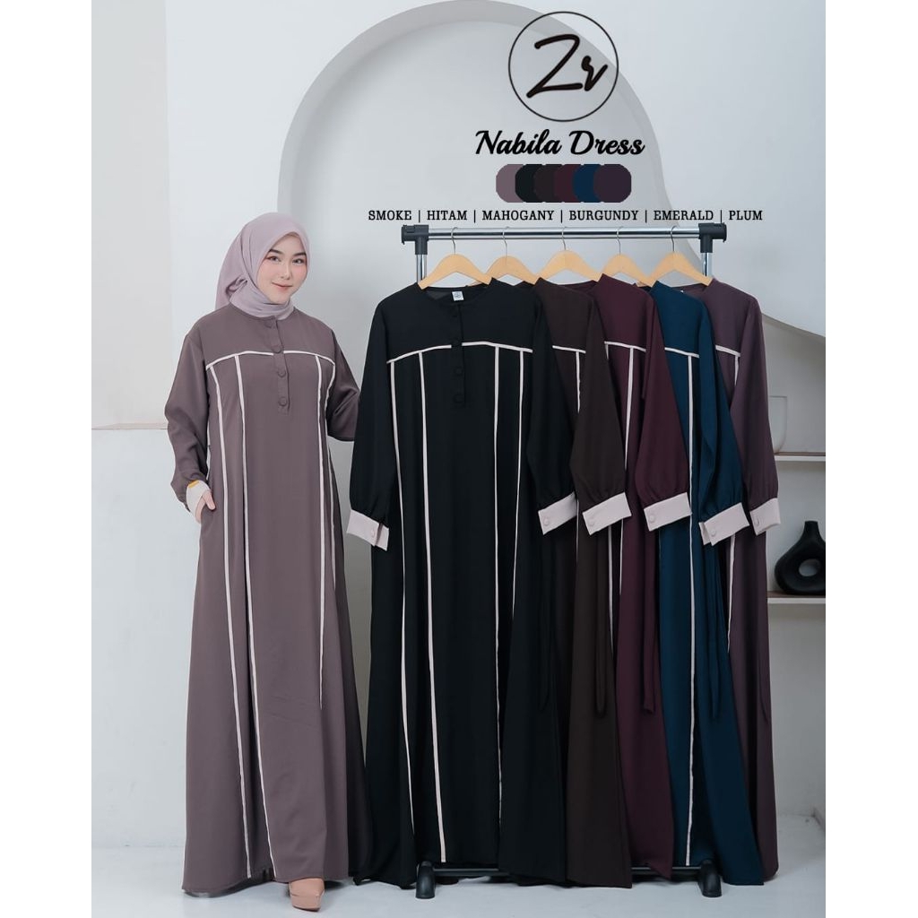 NABILA ANDINI Dress Bahan Sabrina ORI by ZR Fashion/ Nabila Dress by ZR/ Andini Dress ORI by ZR Fash