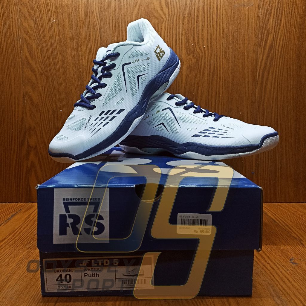 Sepatu Badminton RS JF LTD 5 (Putih) 100% ORIGINAL