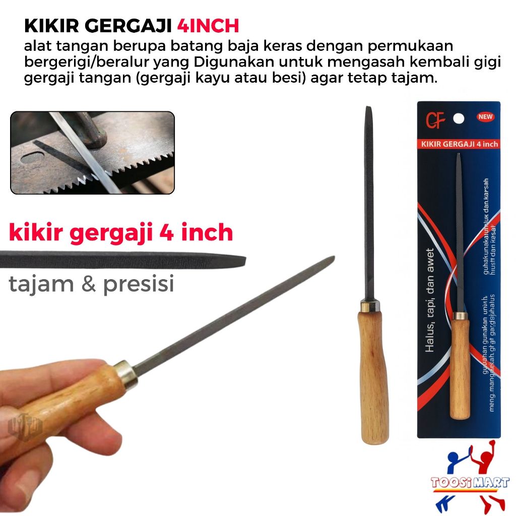 Kikir Segitiga / Kikir Gergaji Kayu 4 INCH / Kikir Pengasah Model Segitiga