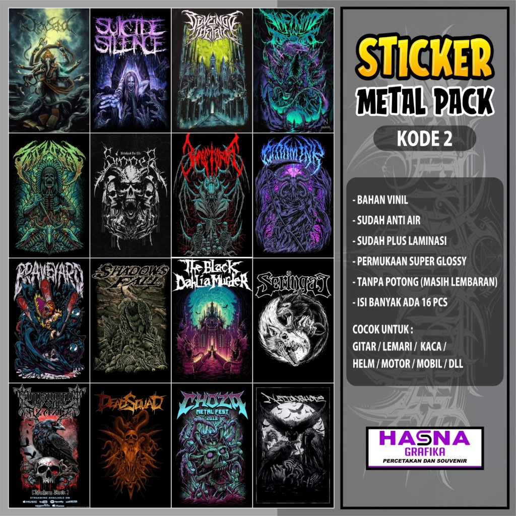 

[16 PCS] STIKER METAL BAND VINTAGE / POSTER BAND METAL