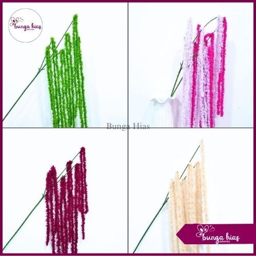 Bunga Amaranthus Juntai Woll / Bunga Juntai Hiasan Dekorasi / Amaranthus Juntai 3 Cabang (NK-43)