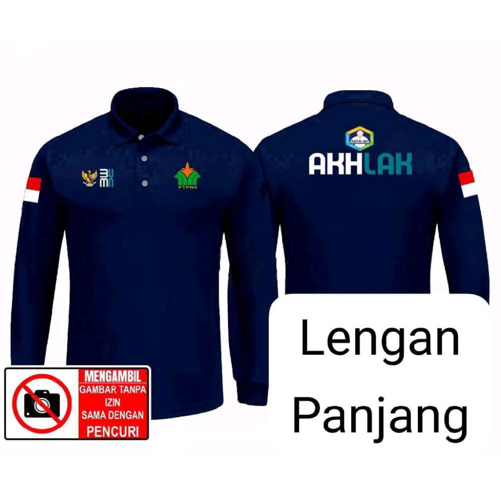 Kaos Kerah Model Polo BUMN - PTPN4 AKHLAK logo Dada dan AKHLAK Pungung COD