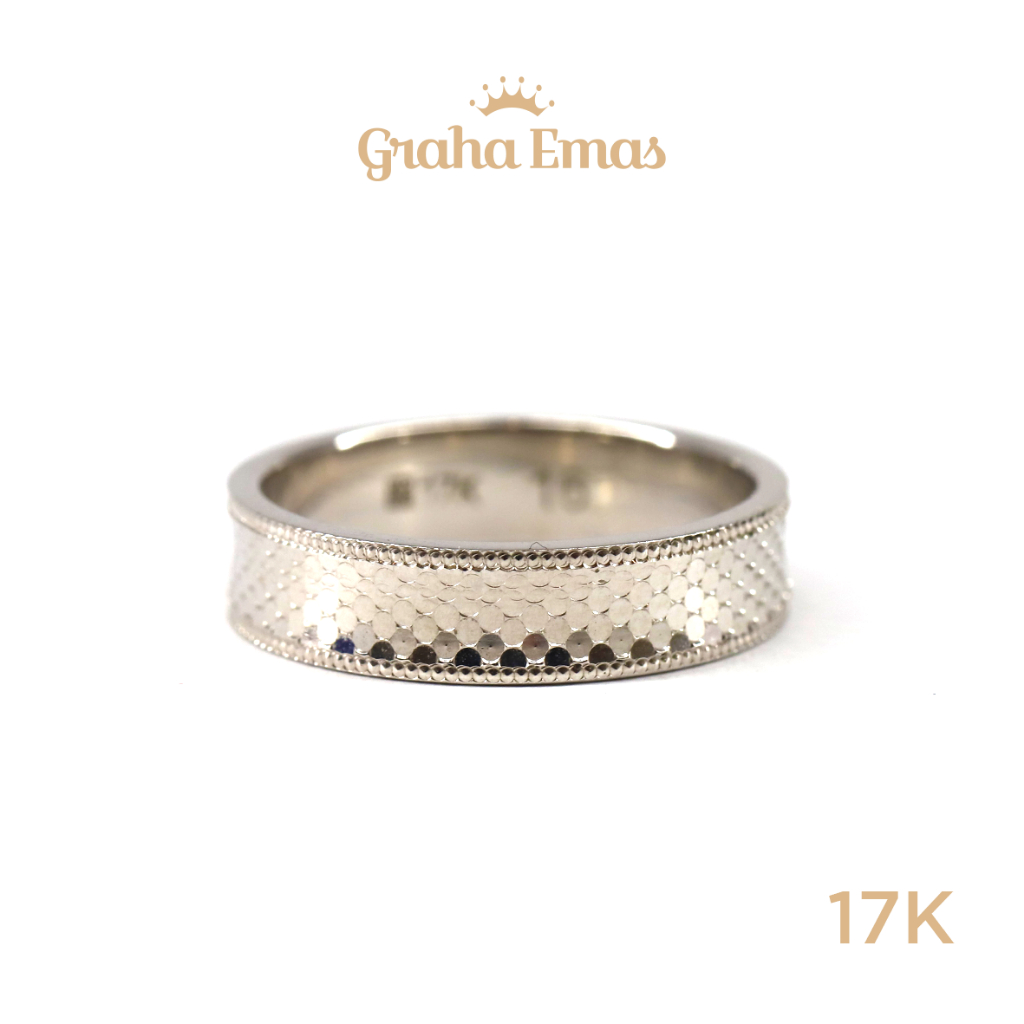 Graha Emas Cincin Emas Putih Bentuk 17K - White Gold Model Ring 17 Carat M1063