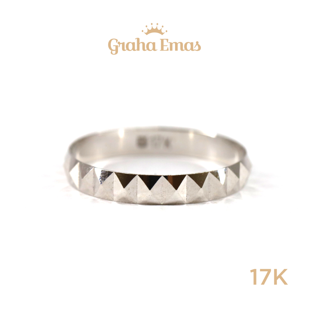Graha Emas Cincin Emas Putih Bentuk 17K - White Gold Model Ring 17 Carat M1064