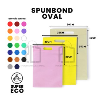 

OVAL SUPER ECO Tas Spunbond Oval 3 Ukuran 20x25 25x35 Goodiebag Laken Tebal Polos