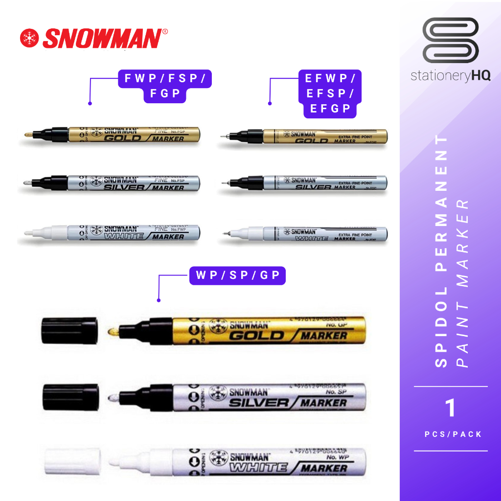 

Snowman Spidol Paint Marker Permanent Medium GP-12 / SP-12 / WP-12