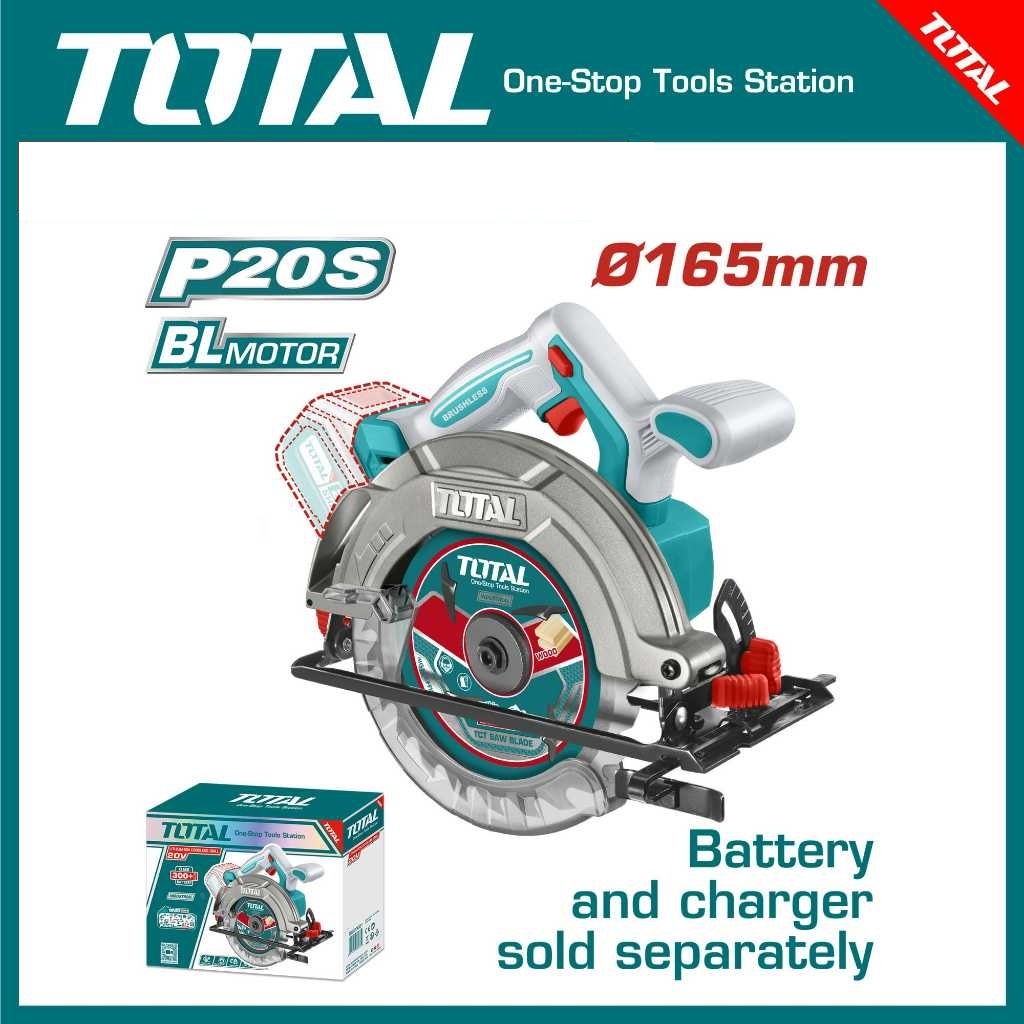 TOTAL Cordless Circular Saw TSLI1652 Mesin Gergaji Putar