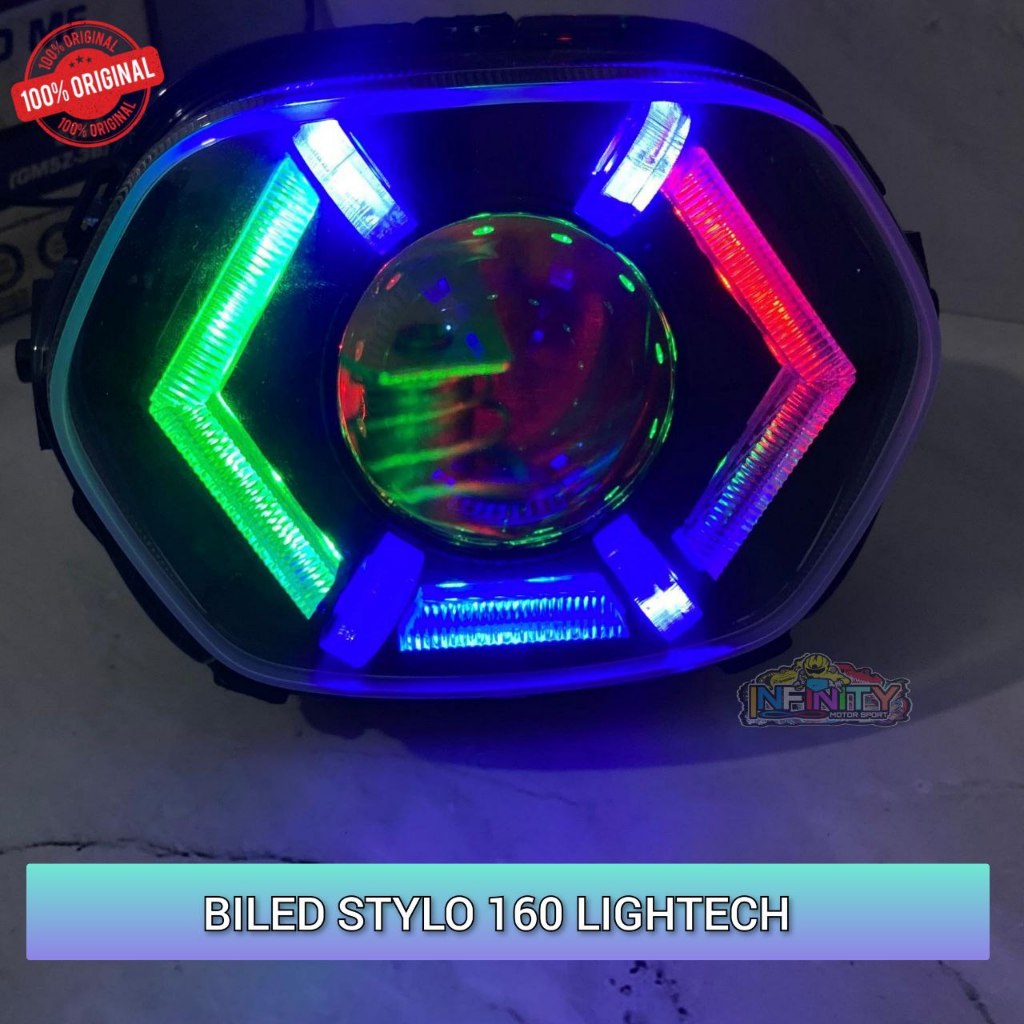 BILED STYLO 160 LIGHTECH BILED RGB BELANG/ LAMPU DEPAN STYLO 160 FULLSET RELAY 2,5 INC