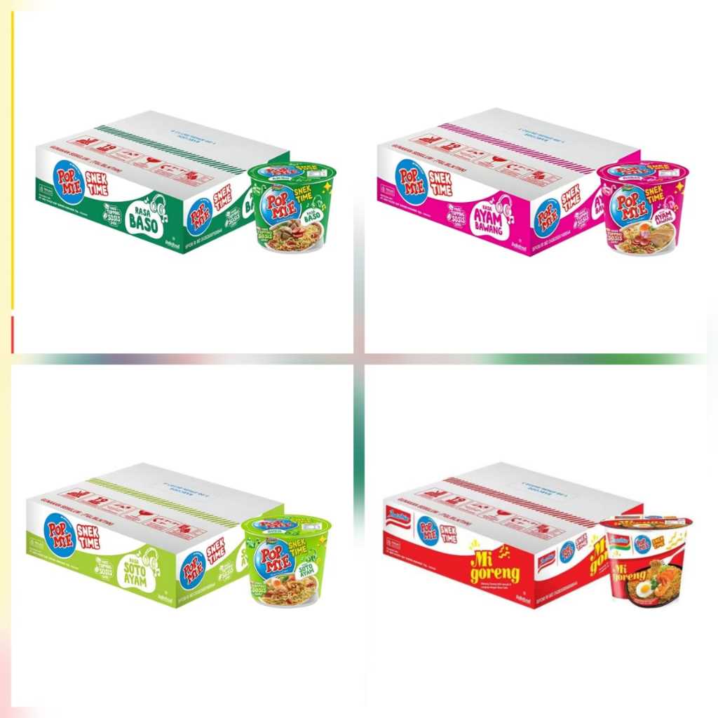 

1 Dus Pop Mie Mini Snek Time All Varian isi 12 cups