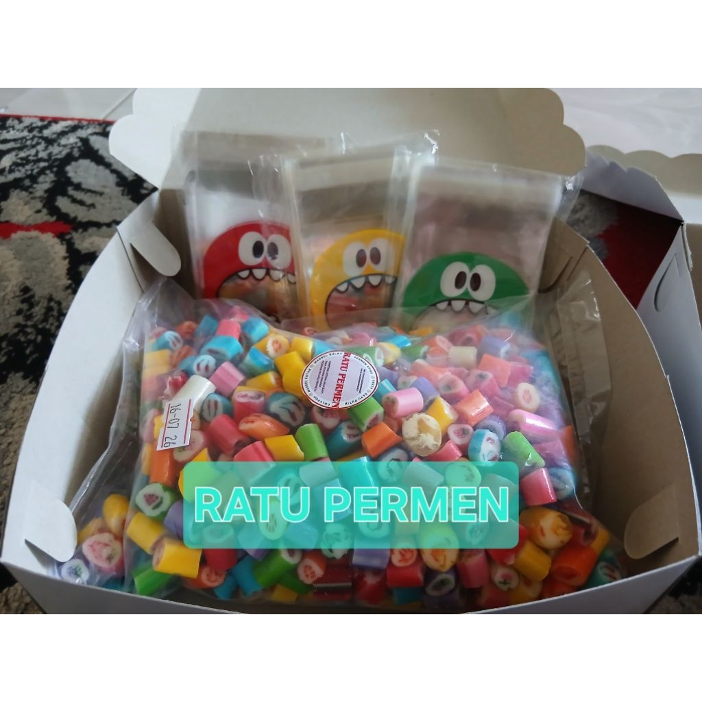 

Permen viral premium komplit usaha stik plus plastik cookies (free buble dan kardus panking)