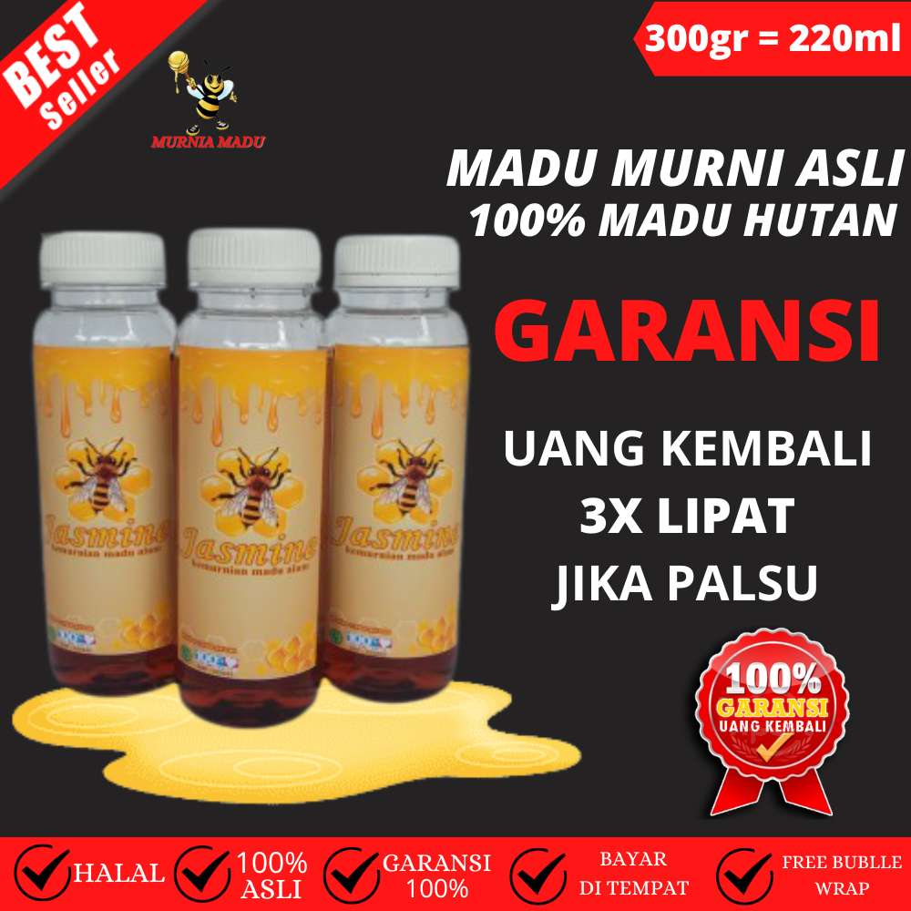 

Madu Murni Asli 1Kg - 300gr Manis Multiflora Nusantara 100% Madu Murni Jasmine Hutan Asli