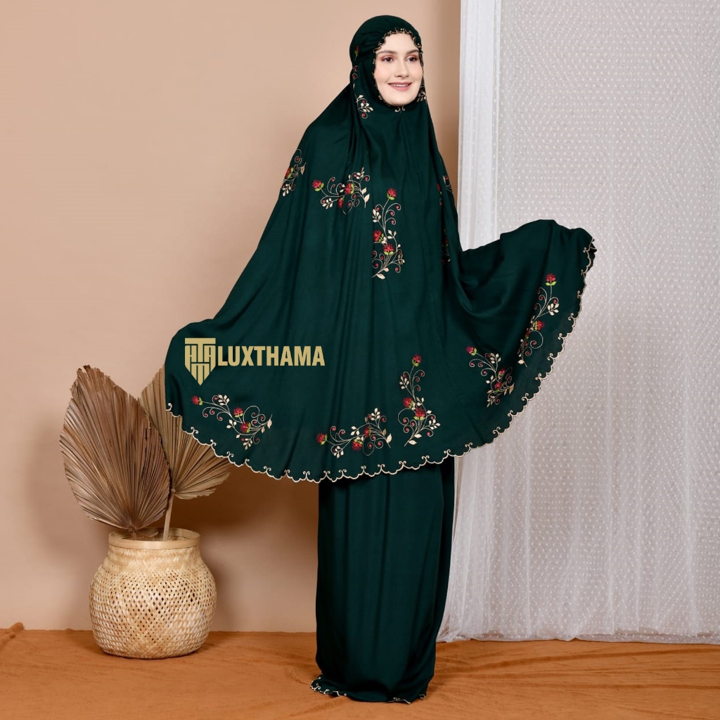 Promo  Mukena Dewasa Bordir Mewah Bunga Cantik Mukena Bordir Merak