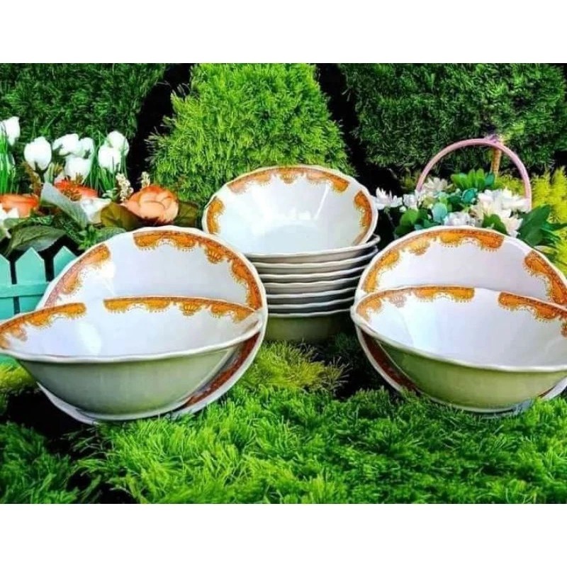 Mangkok Mahkota Mangkok Keramik 1 Lusin 12 pcs Mangkok Bakso