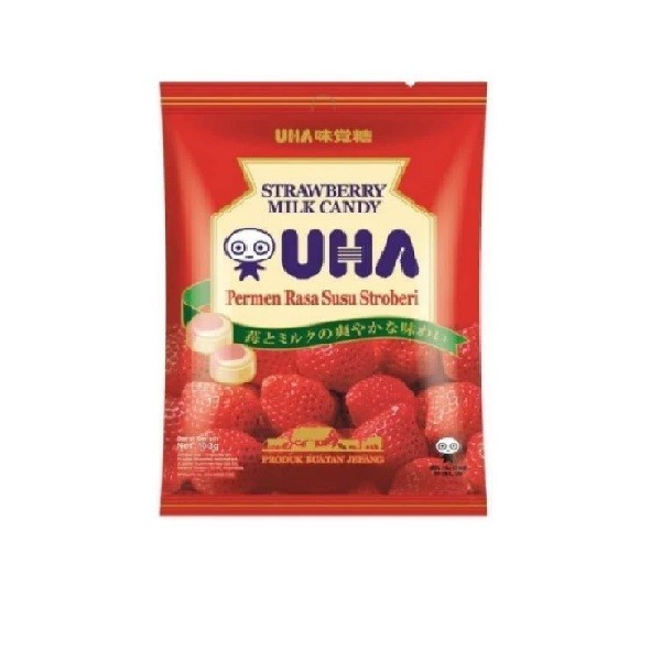 

UHA STRAWBERRY MILK CANDY 103 GR (4902750319462)