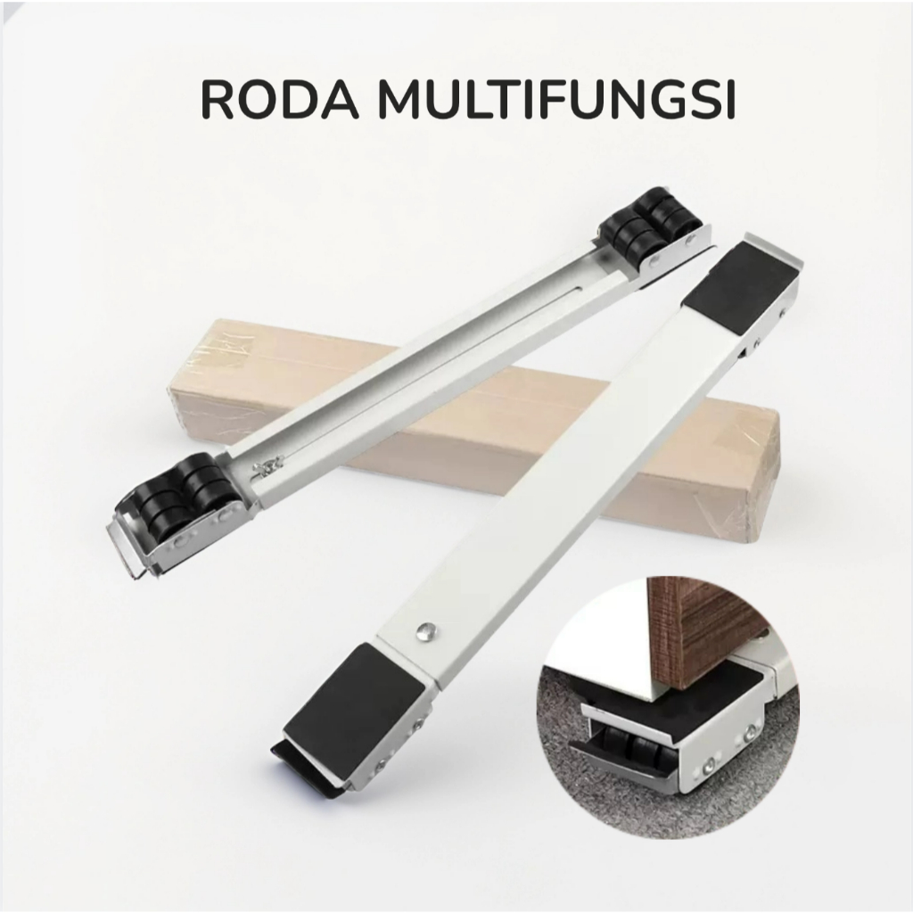 Tatakan Roda Kulkas 2 Pintu Portable Besi Anti Karat